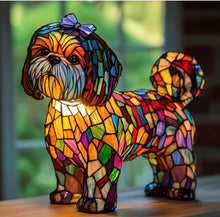 Lampada da Tavolo in Stile Vetrata "Artisan Pup" – Scultura Luminosa a Forma di Cane — vista 1