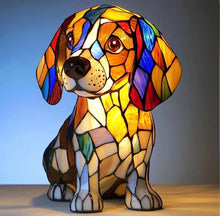 Lampada da Tavolo in Stile Vetrata "Artisan Pup" – Scultura Luminosa a Forma di Cane — vista 3