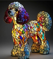 Lampada da Tavolo in Stile Vetrata "Artisan Pup" – Scultura Luminosa a Forma di Cane — vista 9